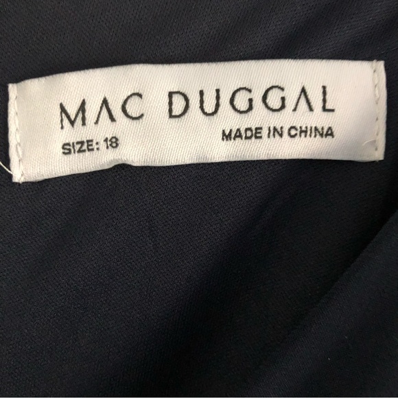 Mac Duggal Navy Blue Crystal Belt Jersey Gown 18 - Picture 10 of 16